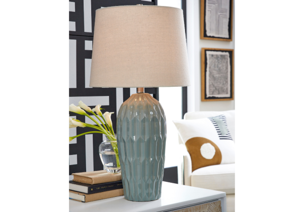 Hadbury Teal Blue Table Lamp - Image 2