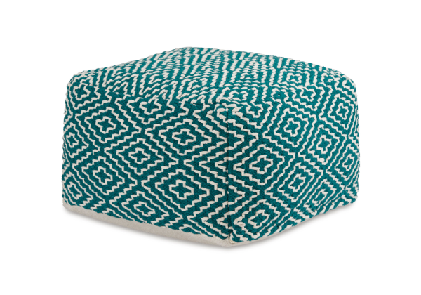 Brynnsen Teal Pouf - Image 3