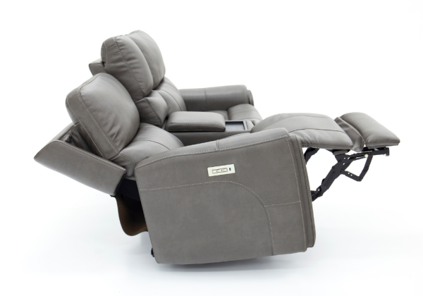 Leon Smoke Power Reclining Loveseat - Image 4