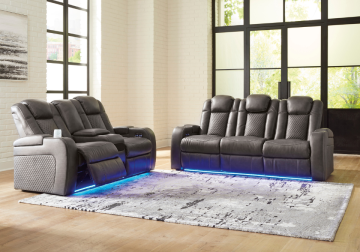 Fyne-Dyme Shadow Power Reclining Sofa Set