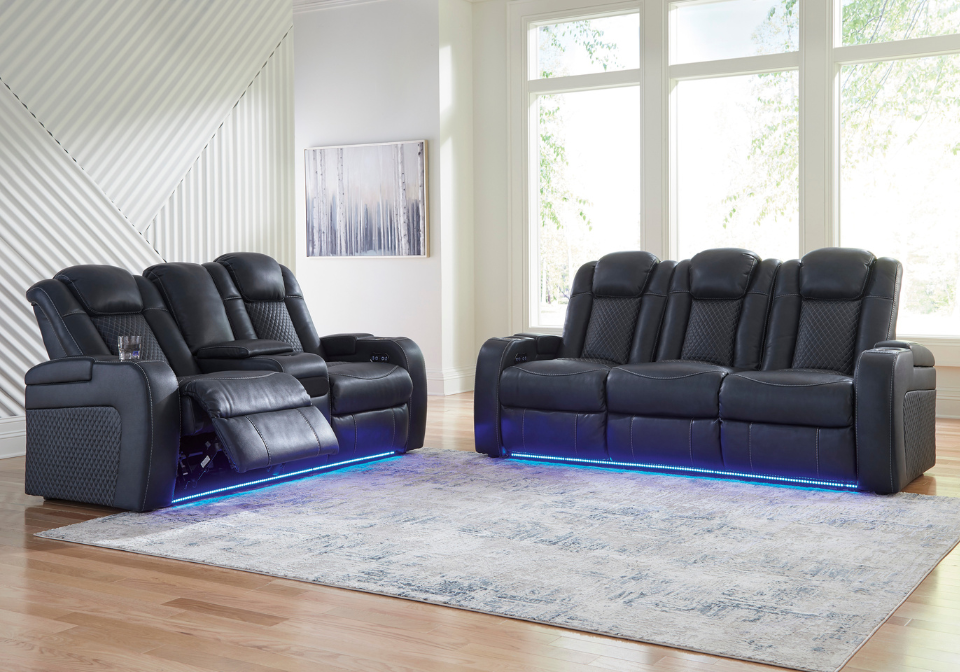 Fyne-Dyme Sapphire Power Reclining Sofa Set