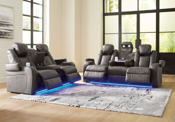 Alternative view of Fyne-Dyme Shadow Power Reclining Sofa Set