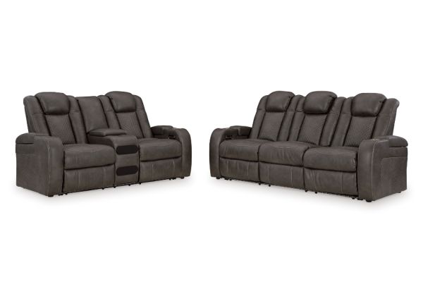 Fyne-Dyme Shadow Power Reclining Sofa Set - Image 3