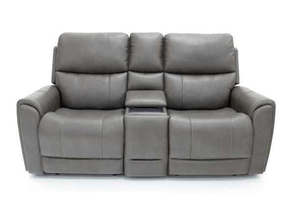 Leon Smoke Power Reclining Loveseat - Image 3