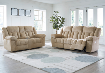 Tip-Off Wheat Power Reclining Sofa Set