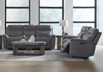 Cooper Blue Gray Power Reclining Sofa Set