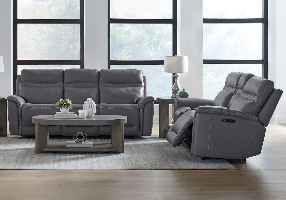 Cooper Blue Gray Power Reclining Sofa Set