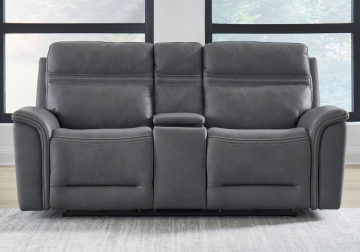 Cooper Blue Gray Power Reclining Loveseat