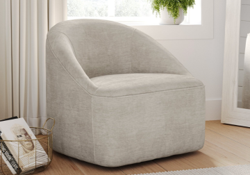 Lulu Taupe Swivel Accent Chair