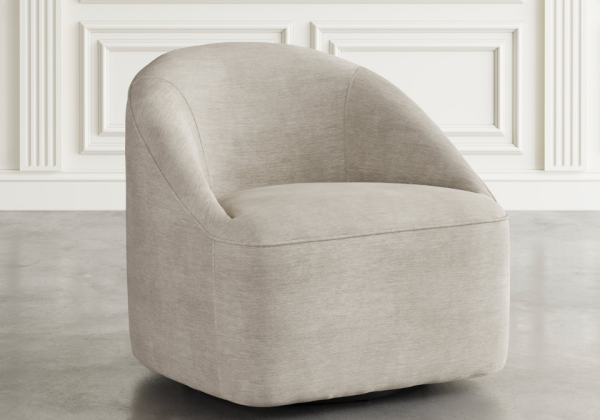 Lulu Taupe Swivel Accent Chair - Image 3