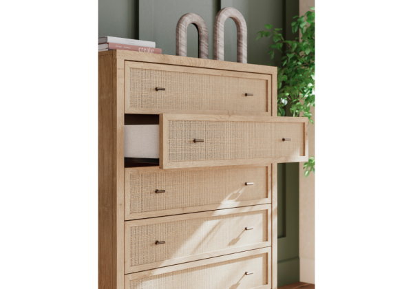 Cielden Tan Five Drawer Wide Chest - Image 2