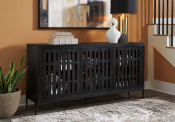 Vallisburg Black/Natural Accent Cabinet