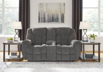 Foreside Charcoal Reclining Loveseat