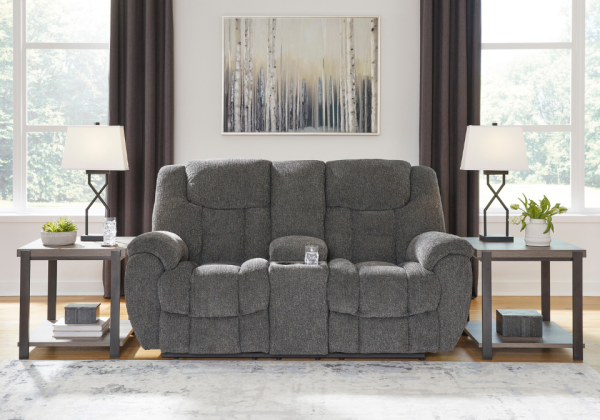 Foreside Charcoal Reclining Sofa Set - Image 4