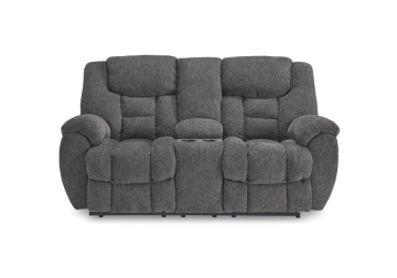 Alternative view of Foreside Charcoal Reclining Loveseat