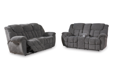 Alternative view of Foreside Charcoal Reclining Sofa Set