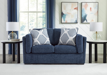 Evansley Navy Loveseat