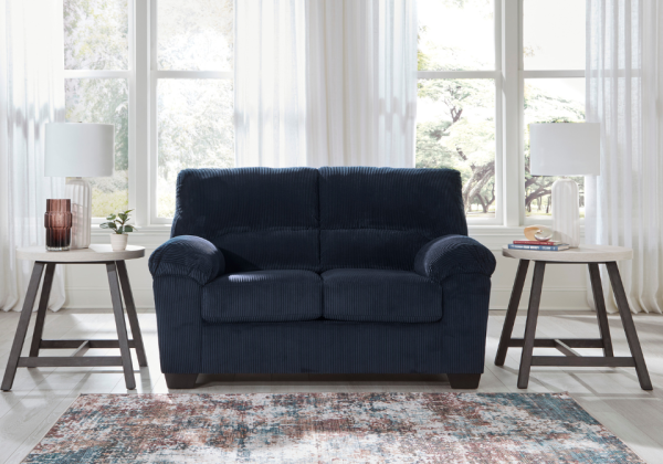 SimpleJoy Navy Loveseat - Image 3