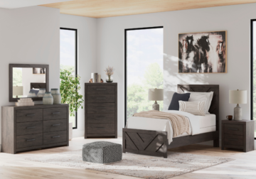 Prendonea Charcoal Twin Bed Set