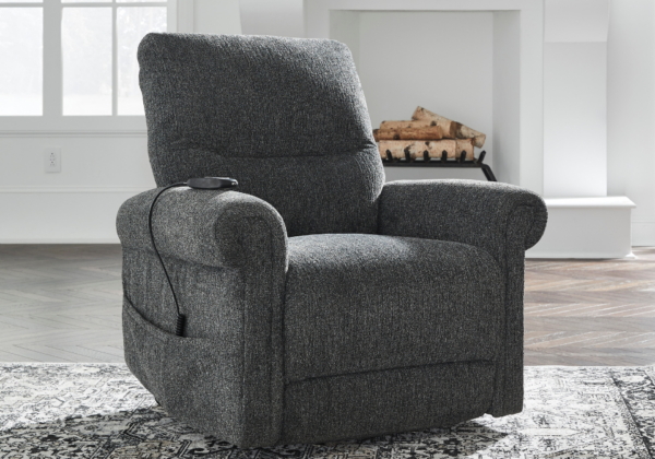 Aureta Charcoal Power Lift Recliner - Image 4