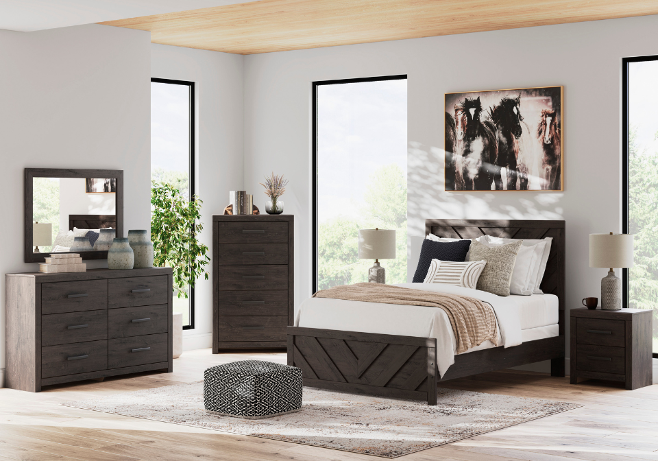Prendonea Charcoal Full Bed Set