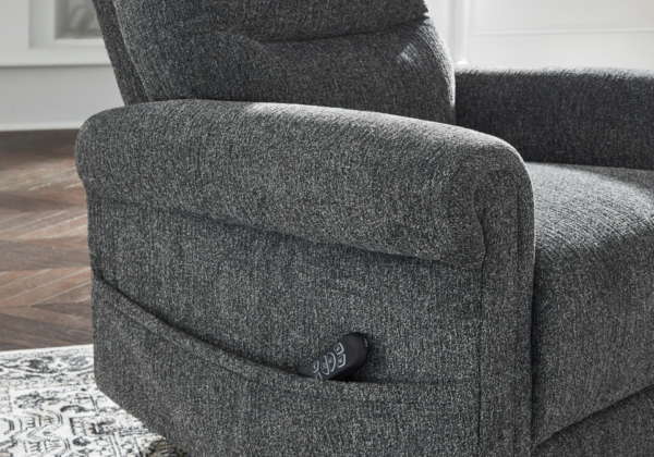 Aureta Charcoal Power Lift Recliner - Image 6