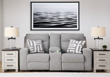 Alternative view of Biscoe Pewter Power Reclining Loveseat