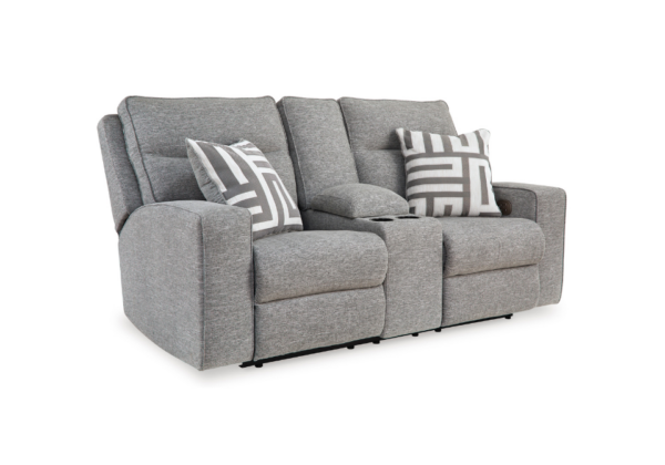Biscoe Pewter Power Reclining Loveseat - Image 3