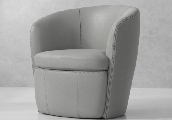Derby Light Gray Swivel Club Chair - Image 2