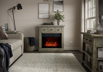 Alternative view of Telluride Small Driftwood Fire Place TV Stand