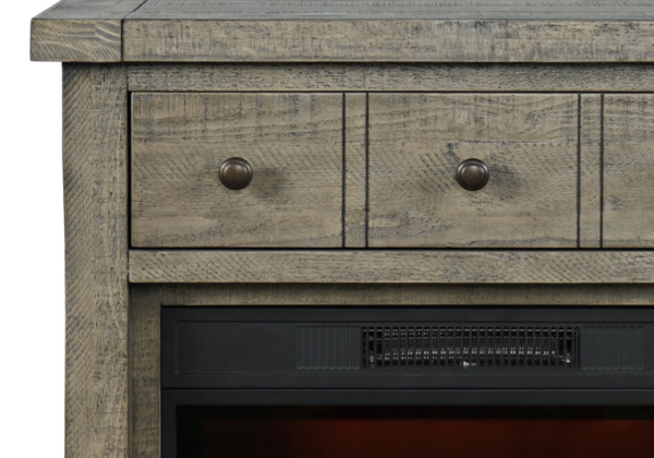 Telluride Small Driftwood Fire Place TV Stand - Image 4
