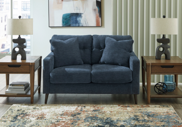 Bixler Navy Loveseat - Image 2