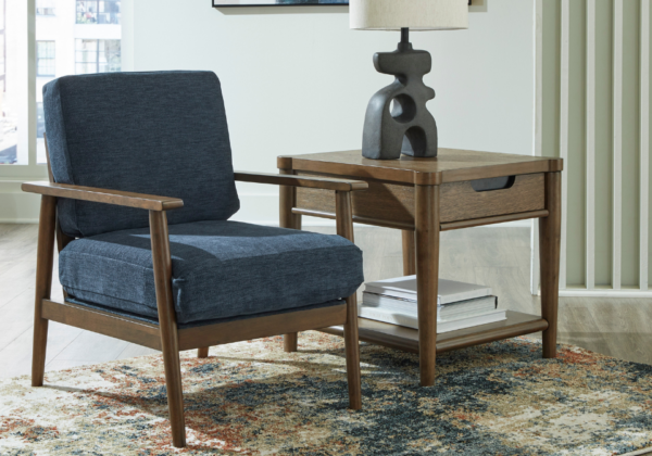 Bixler Navy Showood Accent Chair - Image 3