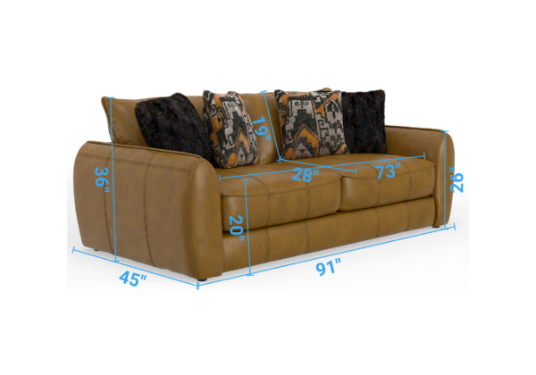 Corvara Caramel Sofa - Image 5