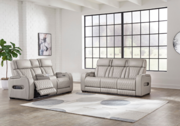 Alternative view of Boyington Gray Power Reclining Sofa Set