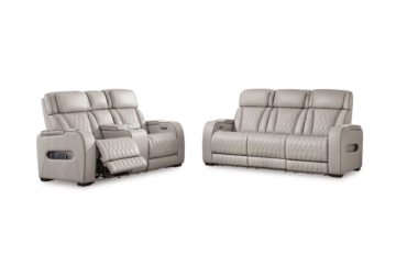 Boyington Gray Power Reclining Sofa Set