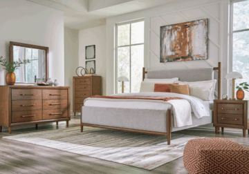 Alternative view of Lyncott Queen Upholstered Panel Bed