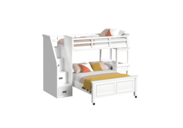 Alternative view of Hampton Kids White Twin/Full Loft Bed with Staircase and Desk