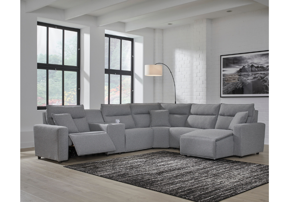 ModMax Salt and Pepper 6 Piece Reclining Sectional