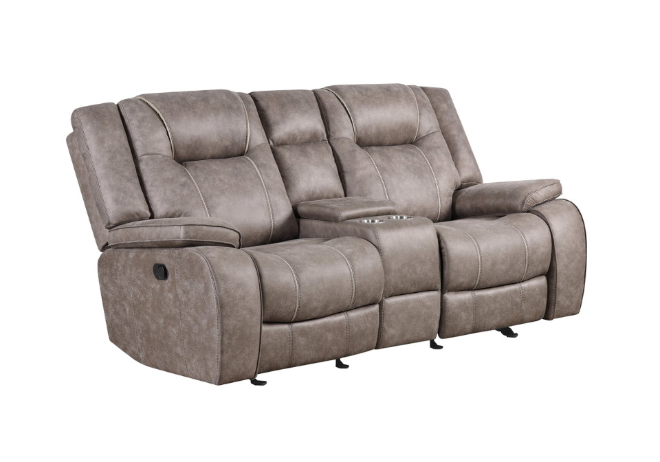 Griffin Brown Glider Reclining Loveseat