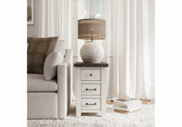 Alternative view of Madison County Harris Power Chairside Table