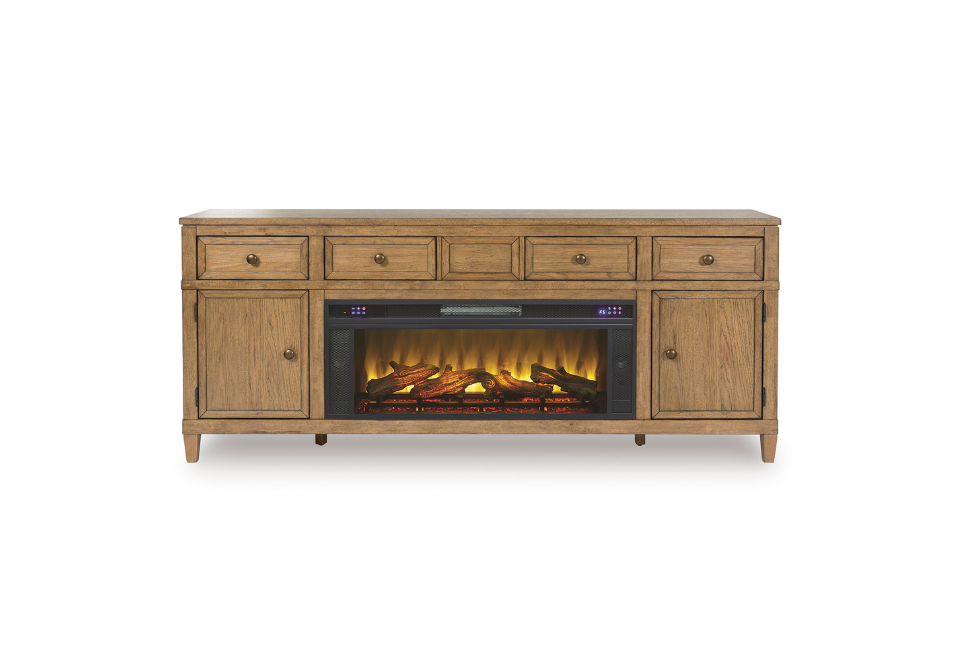 Sharlance Extra Large TV Stand w/ Fireplace