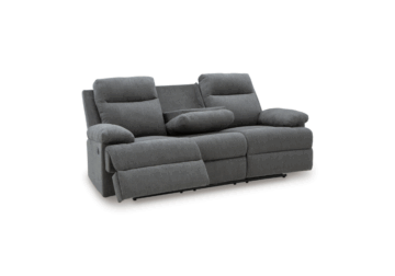 Alternative view of Side-Swipe Charcoal Reclining Sofa
