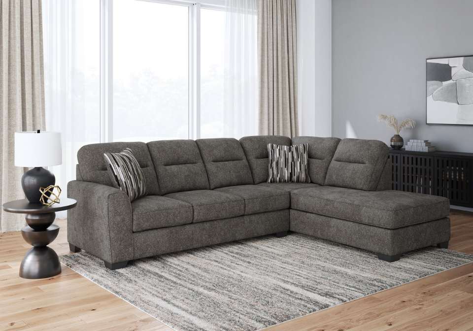 Olten Graphite Two-Piece Sectional with RAF Chaise