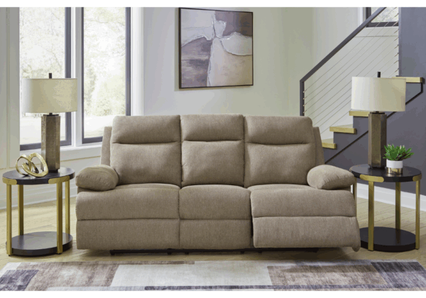Side-Swipe Mocha Reclining Sofa - Image 3