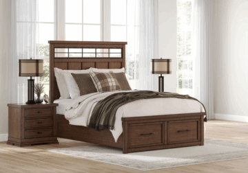 Alternative view of Taffenbrook Brown King Panel Storage Bed