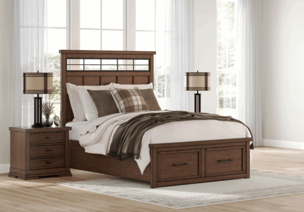 Taffenbrook Brown Queen Panel Storage Bed - Image 2