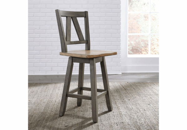 Lindsey Farm Gray Counter-Height Swivel Chair - Image 4