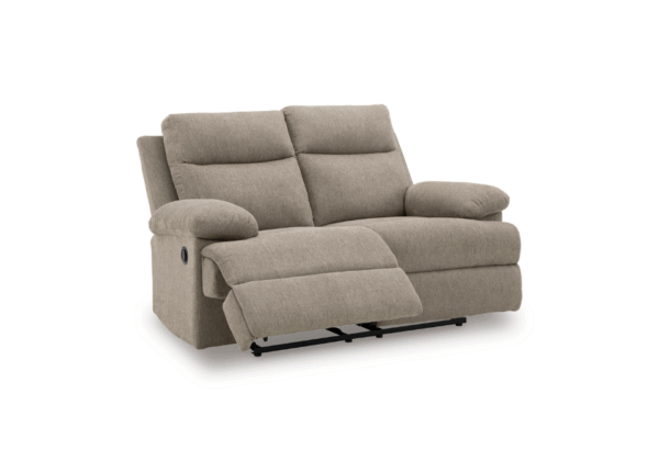 Side-Swipe Mocha Reclining Loveseat - Image 2