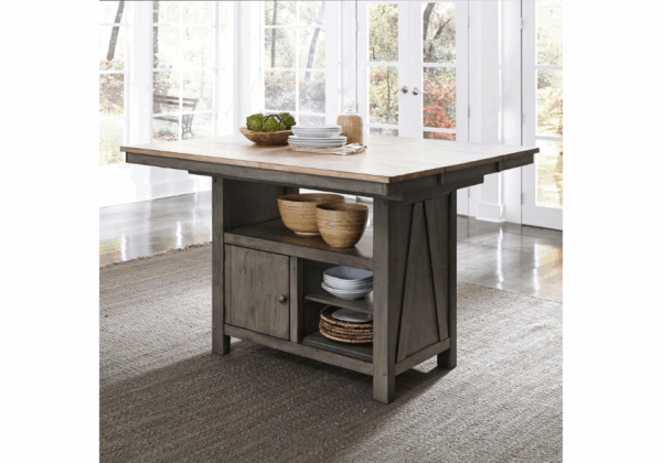 Lindsey Farm Gray Gathering Table w/ 4 Stools - Image 3